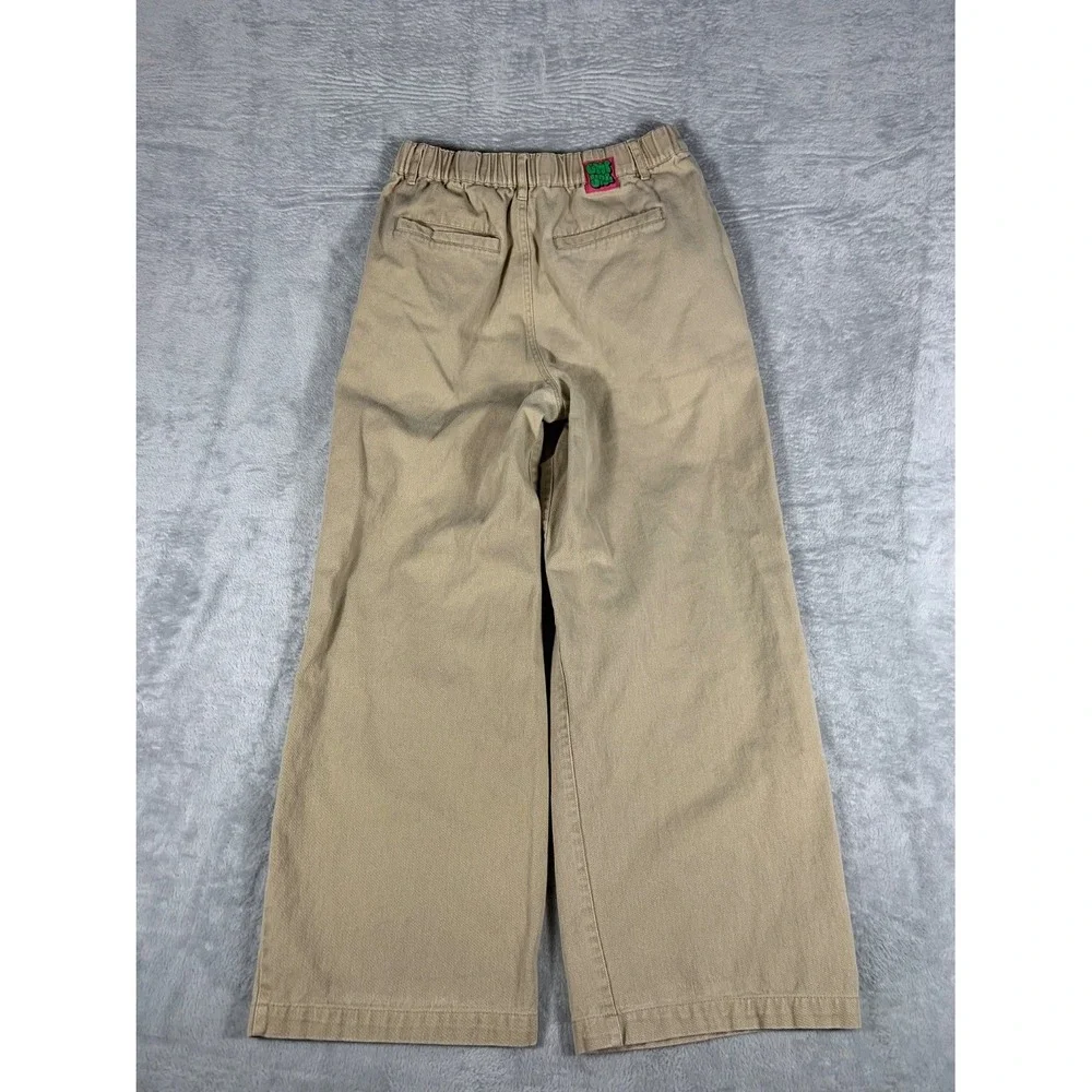 Empyre Pants Womens M Khaki Tan Chino Embroidered